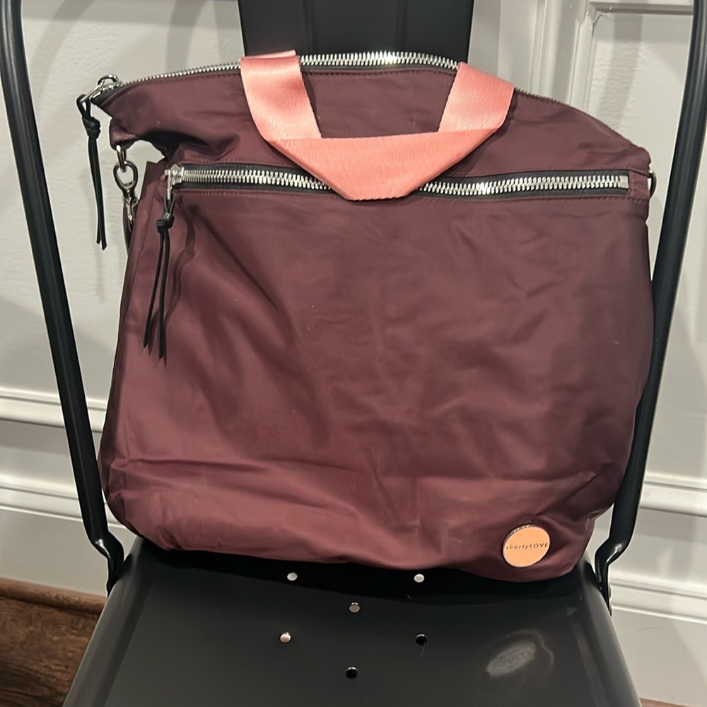 Burgundy and Pink Women Bag